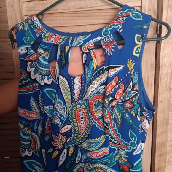 Blue Paisley Dress Size 14 - Picture 5 of 8